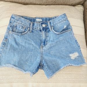 Denim jean shorts with hearts, size youth 10,